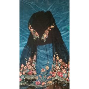 Long sleeve lace embroidered duster